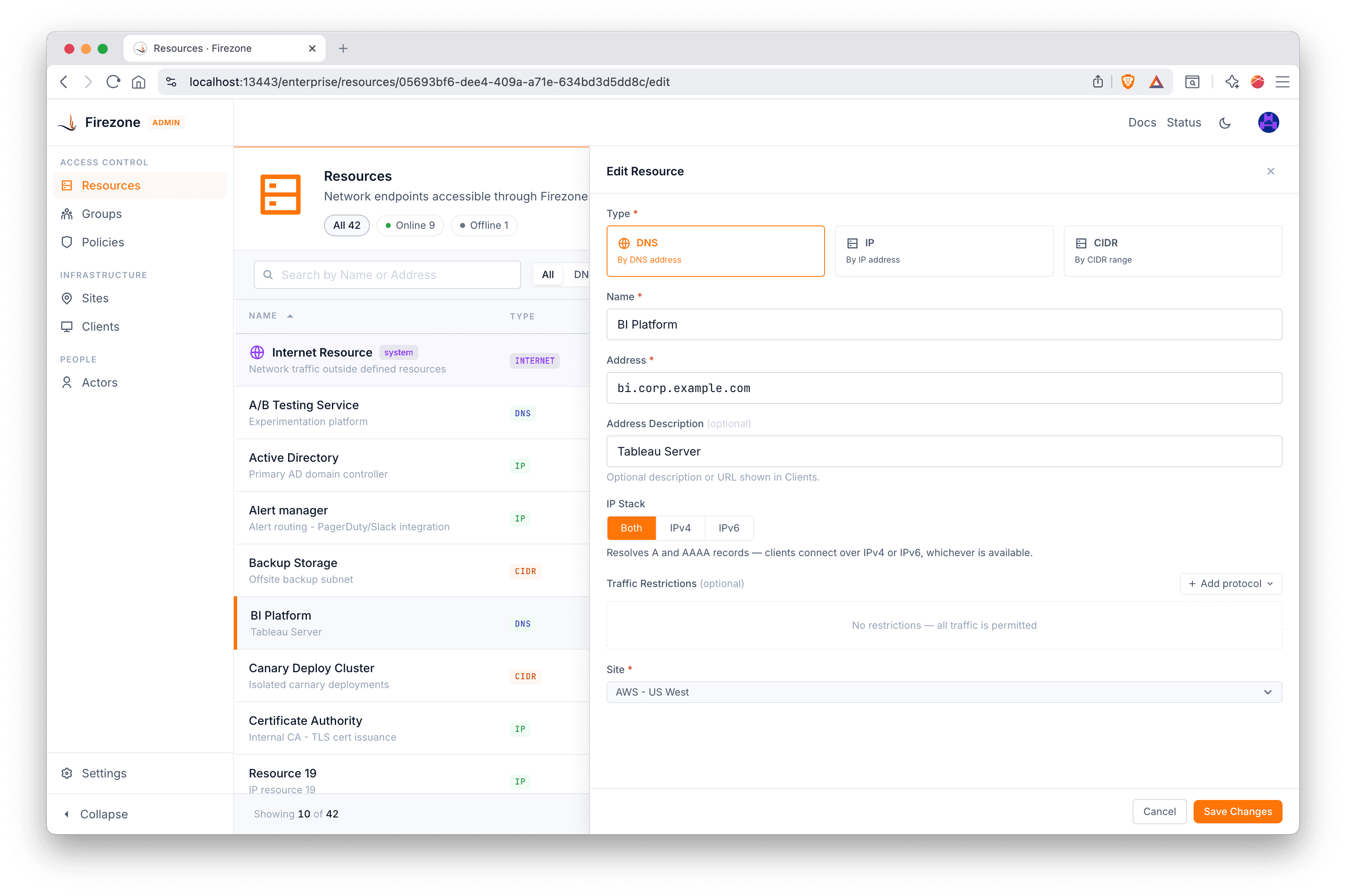 Resource Edit Panel